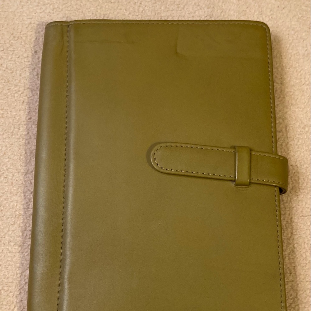 Banana Republic supple Italian Leather photo book in pale olive green